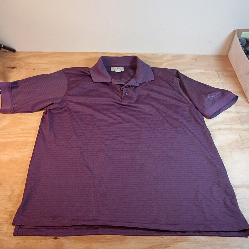 Mercedes-Benz Mens XL Polo Shirt Purple Dealer Employee Embroidered Sleeve Logo